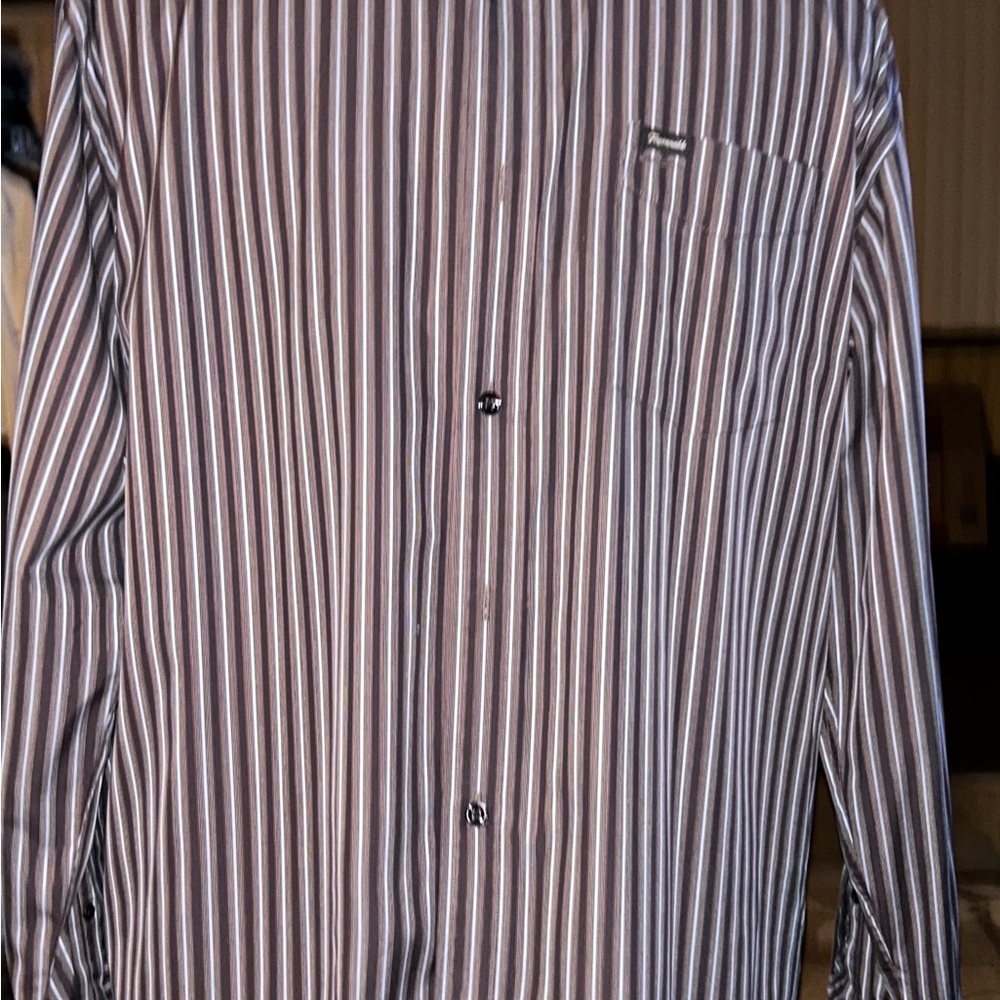 Faconnable men’s dress shirt button up long sleeve size-large